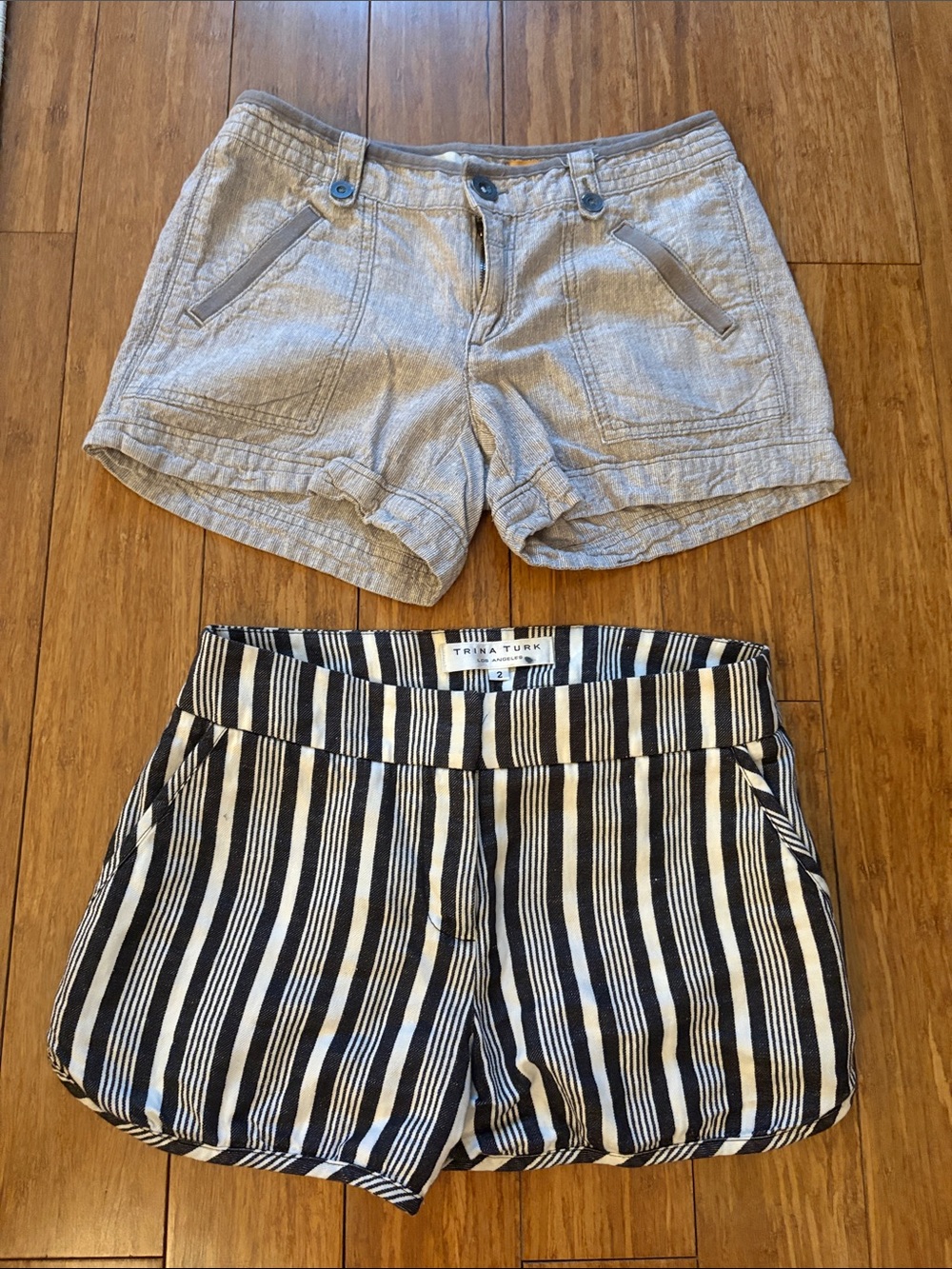Trina Turk Black and White Striped Women's Shorts